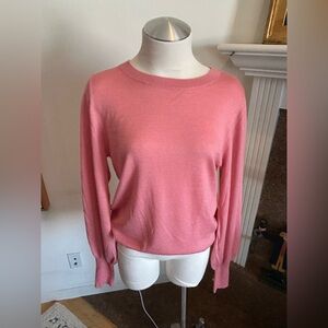 NORDSTROM HALOGEN Pink Crew-Neck Merino Wool Sweater, Size M, NWOT